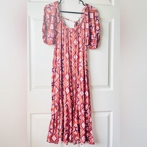 Puff Sleeve Low-Neck Dress